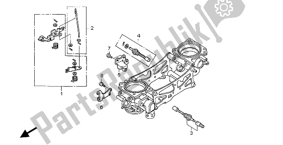 All parts for the Throttle Body (component Parts) of the Honda VTR 1000 SP 2003