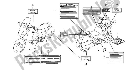 Todas las partes para Etiqueta De Precaución de Honda NT 700 VA 2007