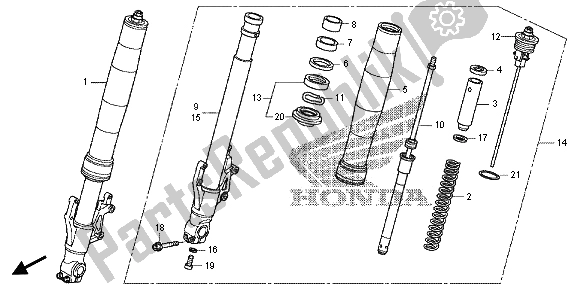 Todas las partes para Tenedor Frontal de Honda VFR 1200 XD 2013