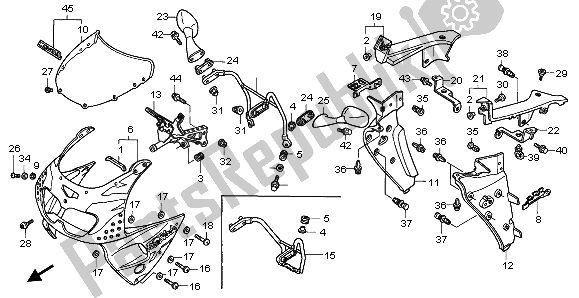 Todas las partes para Capucha Superior de Honda CBR 900 RR 1997