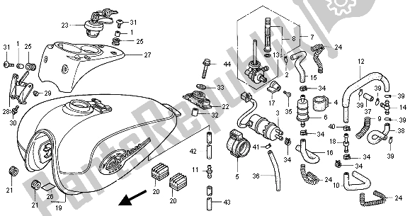 Tutte le parti per il Serbatoio Carburante E Pompa Carburante del Honda VT 750C 2000