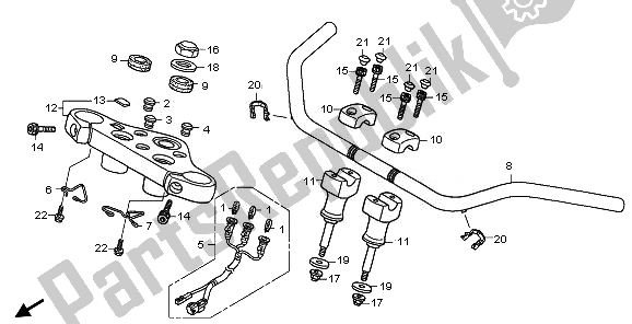 Todas las partes para Manejar Tubo Y Puente Superior de Honda VT 750 CA 2008