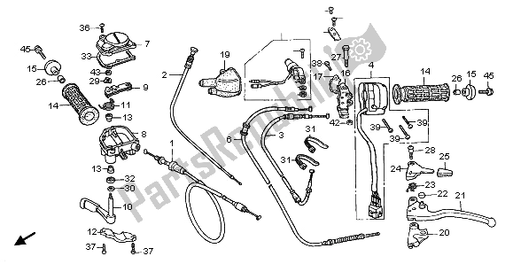 Todas las partes para Interruptor De Cable de Honda TRX 350 FE Fourtrax Rancher 4X4 ES 2000