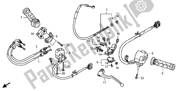 All parts for the Handle Lever & Switch & Cable of the Honda CBR 1000 RA 2013