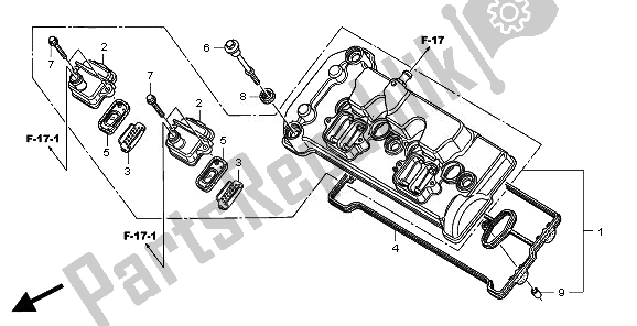 All parts for the Cylinder Head Cover of the Honda CBR 600 RR 2011