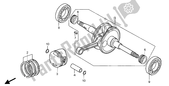 All parts for the Crankshaft & Piston of the Honda SH 125 2007