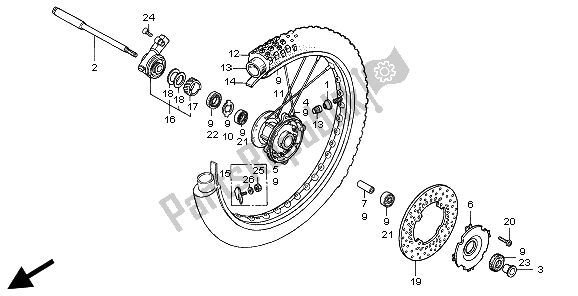 Tutte le parti per il Ruota Anteriore del Honda XR 600R 1995