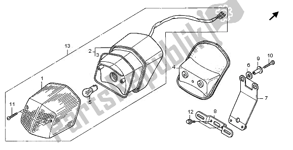 Tutte le parti per il Fanale Posteriore del Honda VT 125C 2008