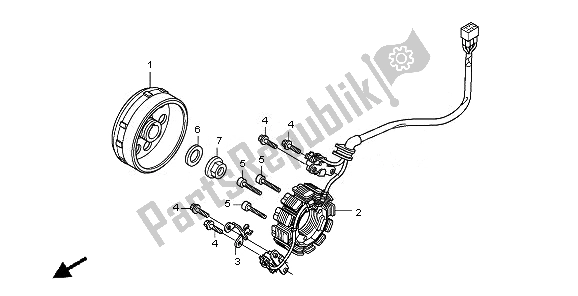 Alle onderdelen voor de Generator van de Honda CRF 250R 2010