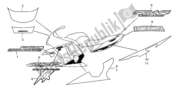 Tutte le parti per il Striscia E Segna del Honda CBR 1100 XX 2008