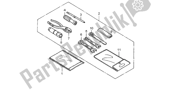 All parts for the Tools of the Honda ANF 125 2007