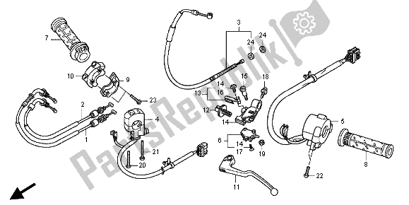 Todas las partes para Manejar Palanca E Interruptor Y Cable de Honda CBR 1000 RR 2013