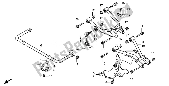 Todas las partes para Brazo Trasero de Honda TRX 420 FA Fourtrax Rancher AT 2011