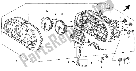 Alle onderdelen voor de Meter (kmh) van de Honda VFR 800 FI 2000