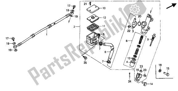 Todas las partes para Cilindro Maestro Del Freno Trasero de Honda CBR 600F 1987