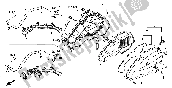 All parts for the Air Cleaner of the Honda NPS 50 2012