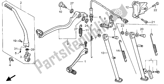 Todas las partes para Pedal Y Soporte de Honda XR 650R 2000