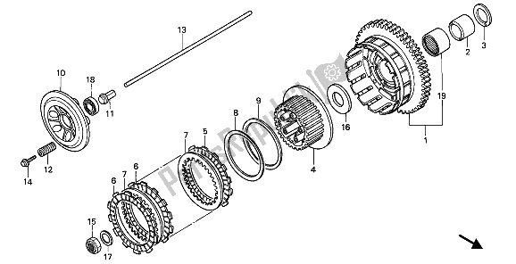 All parts for the Clutch of the Honda CBR 1000F 1992