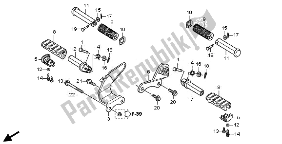 All parts for the Step of the Honda VT 750C2S 2011