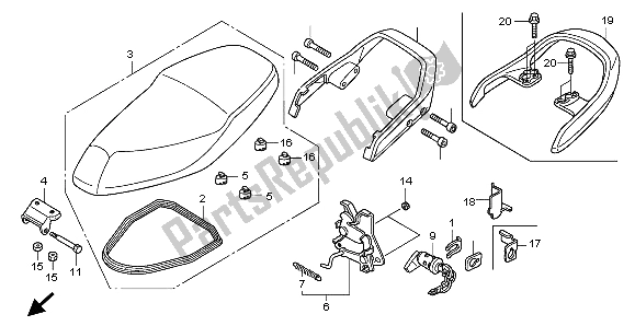 All parts for the Seat of the Honda ANF 125 2007