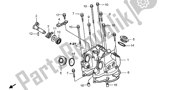 All parts for the Cylinder Head Cover of the Honda XR 400R 1998
