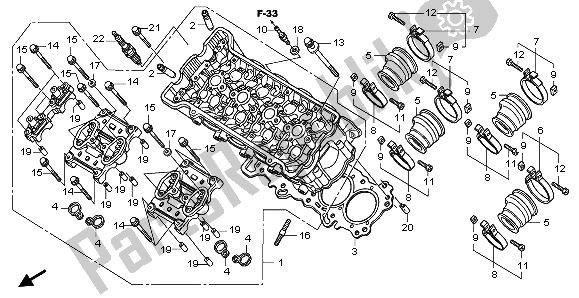 Tutte le parti per il Testata del Honda CBF 600N 2009