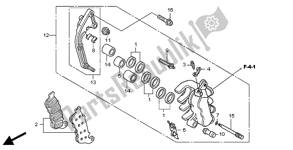 Tutte le parti per il Pinza Freno Anteriore Sinistra del Honda CBR 600 FA 2011