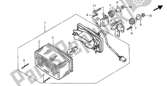 All parts for the Taillight of the Honda CB 500 2002