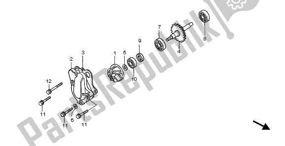 All parts for the Water Pump of the Honda CR 85 RB LW 2006