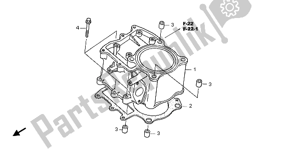 Tutte le parti per il Cilindro del Honda TRX 500 FA Fourtrax Foreman 2004