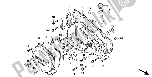 All parts for the R. Crankcase Cover of the Honda CRF 250R 2006