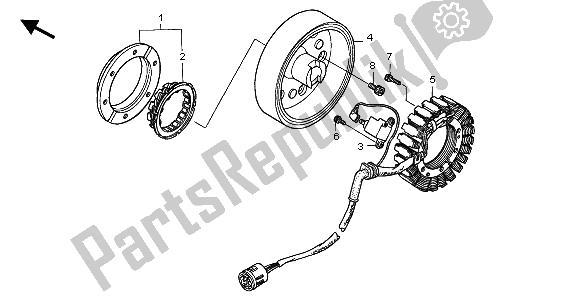 Todas las partes para Generador de Honda TRX 400 FW Fourtrax Foreman 2002