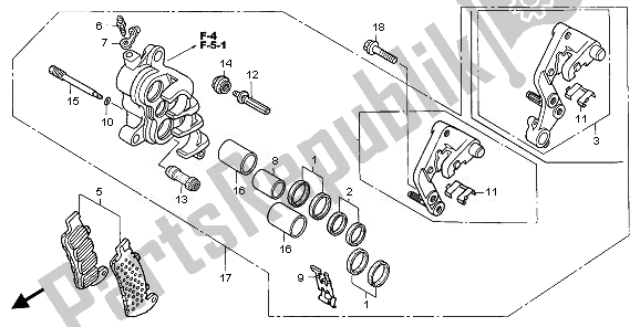 Tutte le parti per il R. Pinza Freno Anteriore del Honda VFR 800A 2008