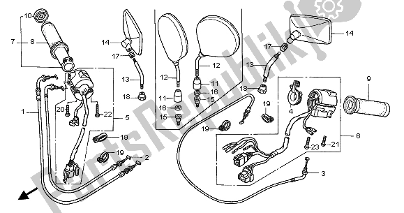 Tutte le parti per il Interruttore E Cavo del Honda GL 1500C 2002