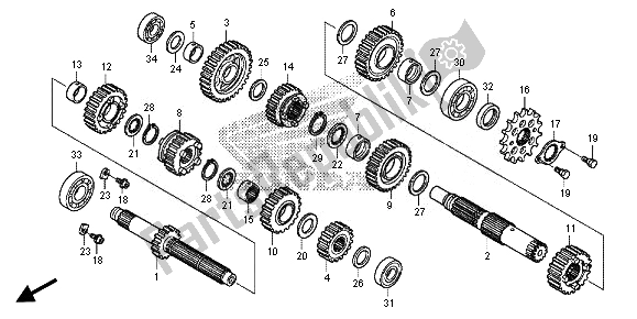 All parts for the Transmission of the Honda CRF 150R SW 2014