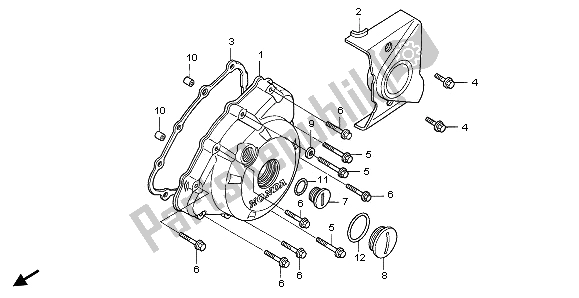 Alle onderdelen voor de Linker Carterdeksel van de Honda CBR 125 RW 2009