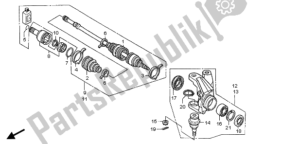 All parts for the Knuckle of the Honda TRX 400 FA 2007