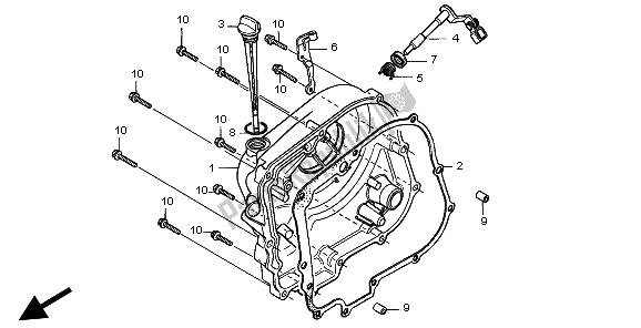 All parts for the Right Crankcase Cover of the Honda CMX 250C 1998