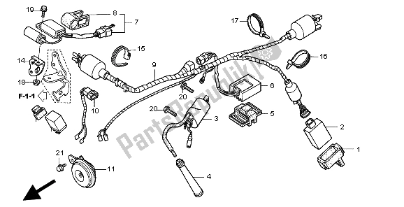 Tutte le parti per il Cablaggio E Bobina Di Accensione del Honda XR 400R 1999