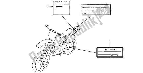 Toutes les pièces pour le étiquette D'avertissement du Honda CR 500R 1998