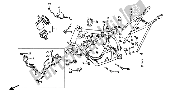 Todas las partes para Cuerpo Del Bastidor Y Bobina De Encendido de Honda CR 80R 1987