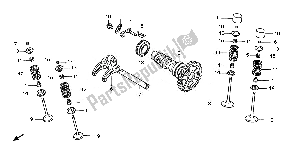 Todas las partes para árbol De Levas Y Válvula de Honda CRF 250X 2011