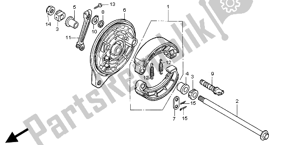 All parts for the Rear Brake Panel of the Honda VT 600C 1997