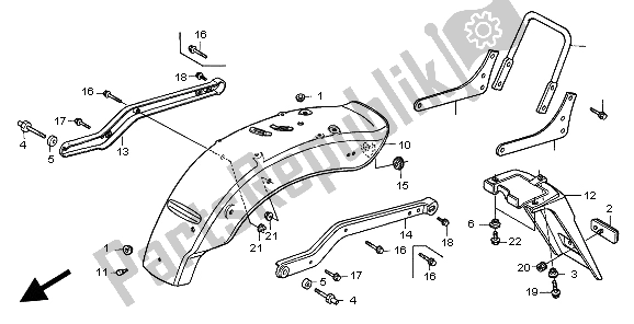 All parts for the Rear Fender of the Honda CA 125 1999