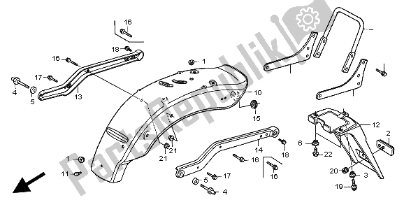Tutte le parti per il Parafango Posteriore del Honda CA 125 1999