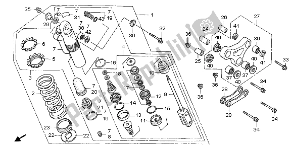 Todas as partes de Almofada Traseira do Honda CR 85R SW 2006