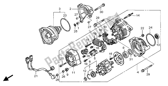 Todas as partes de Gerador do Honda ST 1300 2002