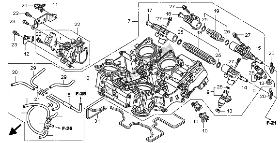 Todas las partes para Cuerpo Del Acelerador de Honda VFR 1200 FDA 2010