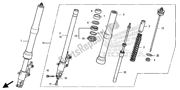 Tutte le parti per il Forcella Anteriore del Honda CB 600 FA Hornet 2013