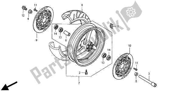 Tutte le parti per il Ruota Anteriore del Honda CBR 900 RR 2000